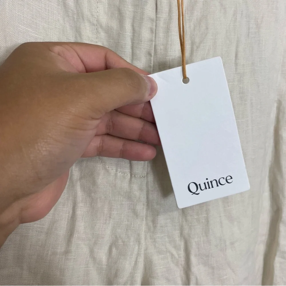 Quince Pleated‎ Linen Trouser Pants Cream Size 16
